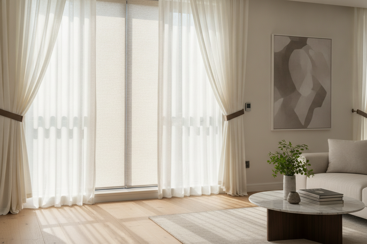 I Always Pair Blinds With Drapes—Here Is My No-Bulk Formula