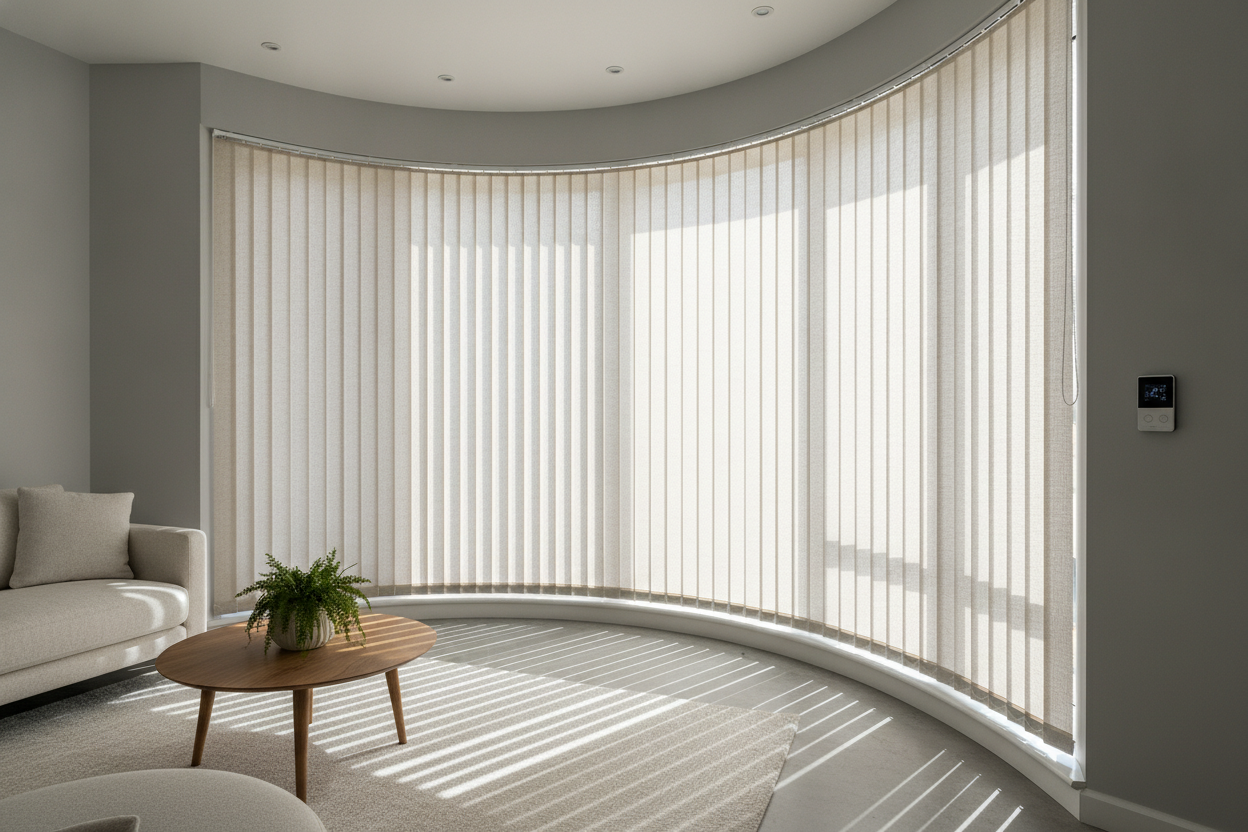 Why Curved Vertical Blinds Are the Only Fix for Awkward Bow Windows