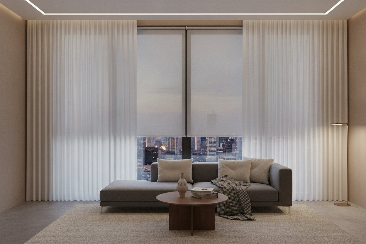 I Fixed My Sheer Curtains Privacy at Night Issue With One Hidden Layer