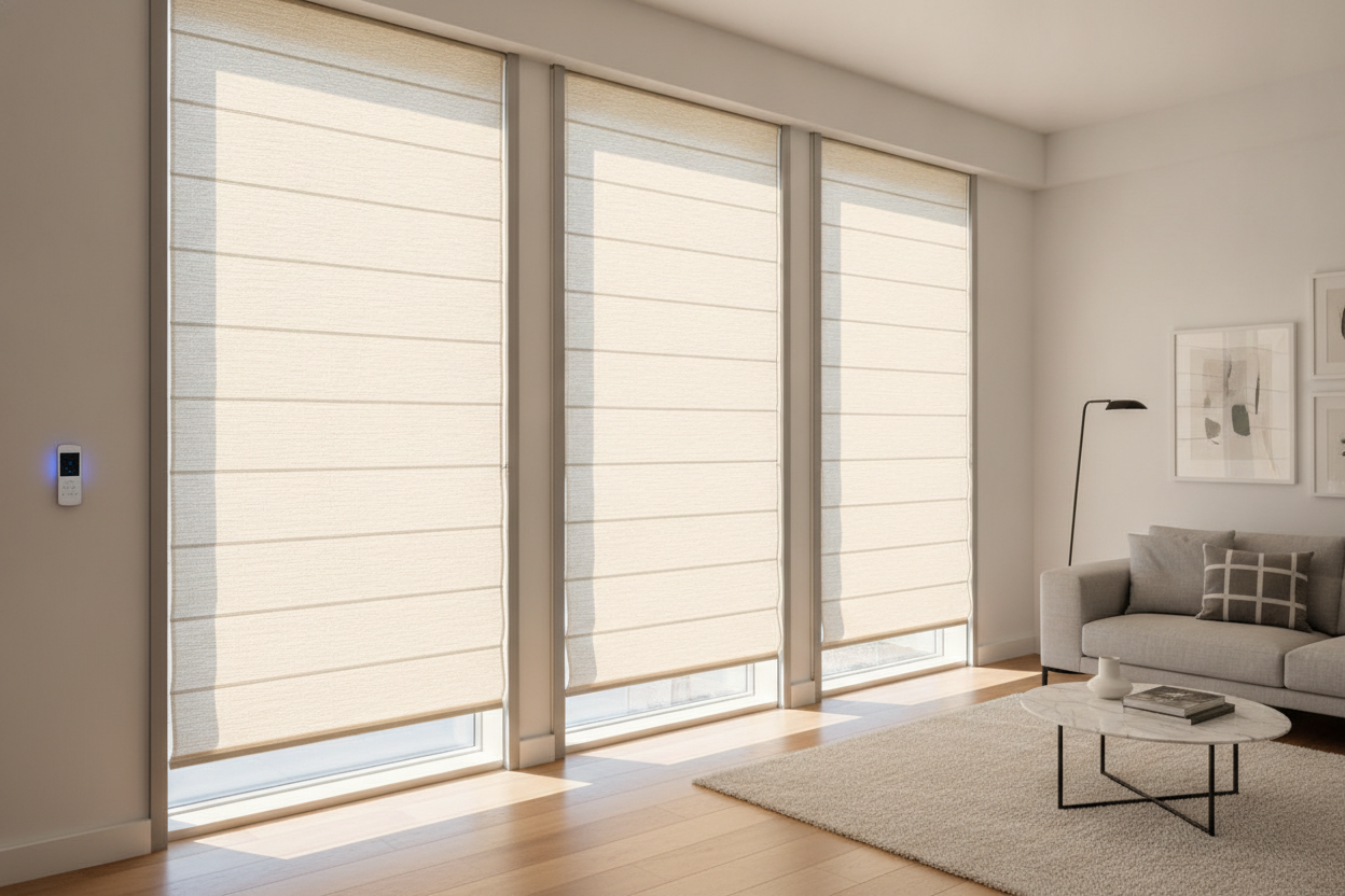 Why I Chose Roman Shades for Living Room Windows Over Heavy Drapes