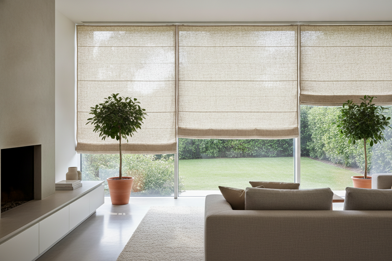 Will a Natural Roman Shade Make My Living Room Look Like a Patio?