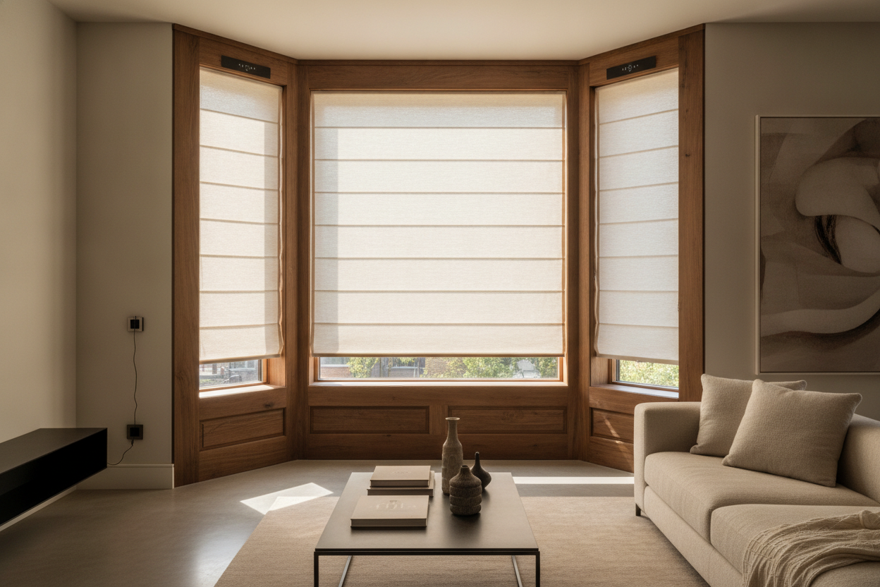 I Always Break the Wood-Matching Rule With Roman Wood Shades