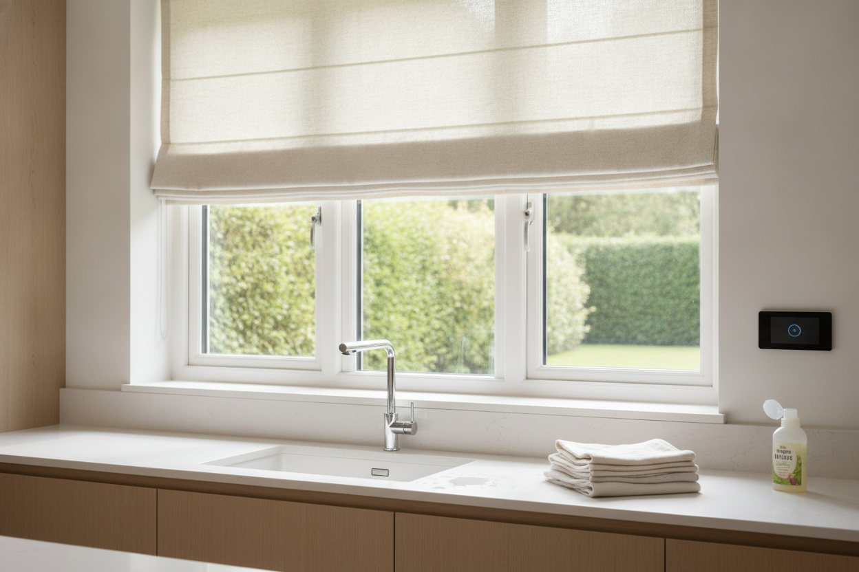 Why I Replaced My Ruined Kitchen Shades With Washable Roman Blinds