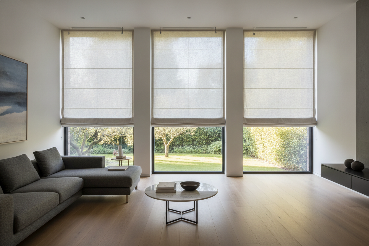 Why One Massive Roman Shade for Large Windows Is a Terrible Idea