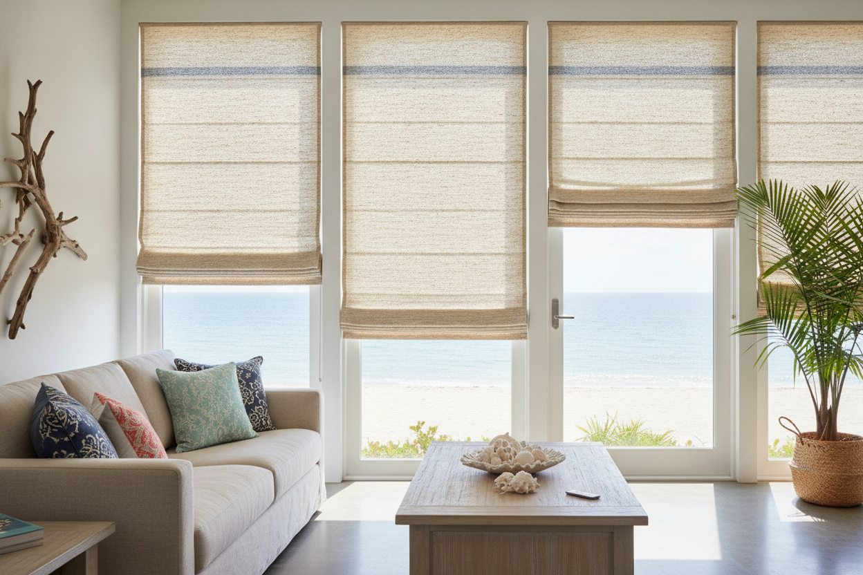 How I Nailed the Coastal Look With Select Blinds Roman Shades