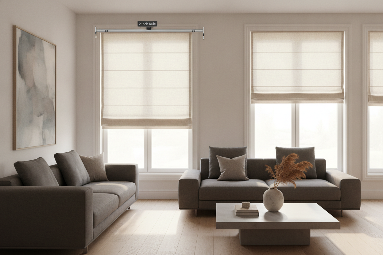 The 2-Inch Rule for Inside vs Outside Mount Roman Shades