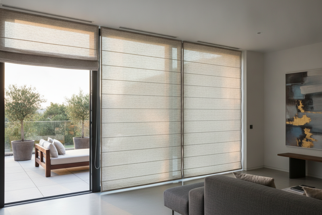 I Swapped My Patio Umbrella for Outdoor Roman Shades (Here's Why)