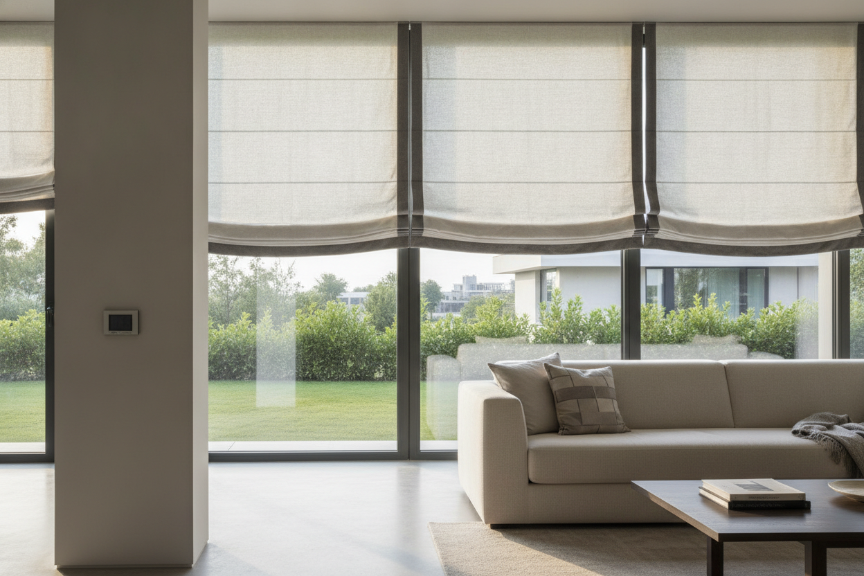 My Secret to Expensive Windows? Roman Shades With Trim