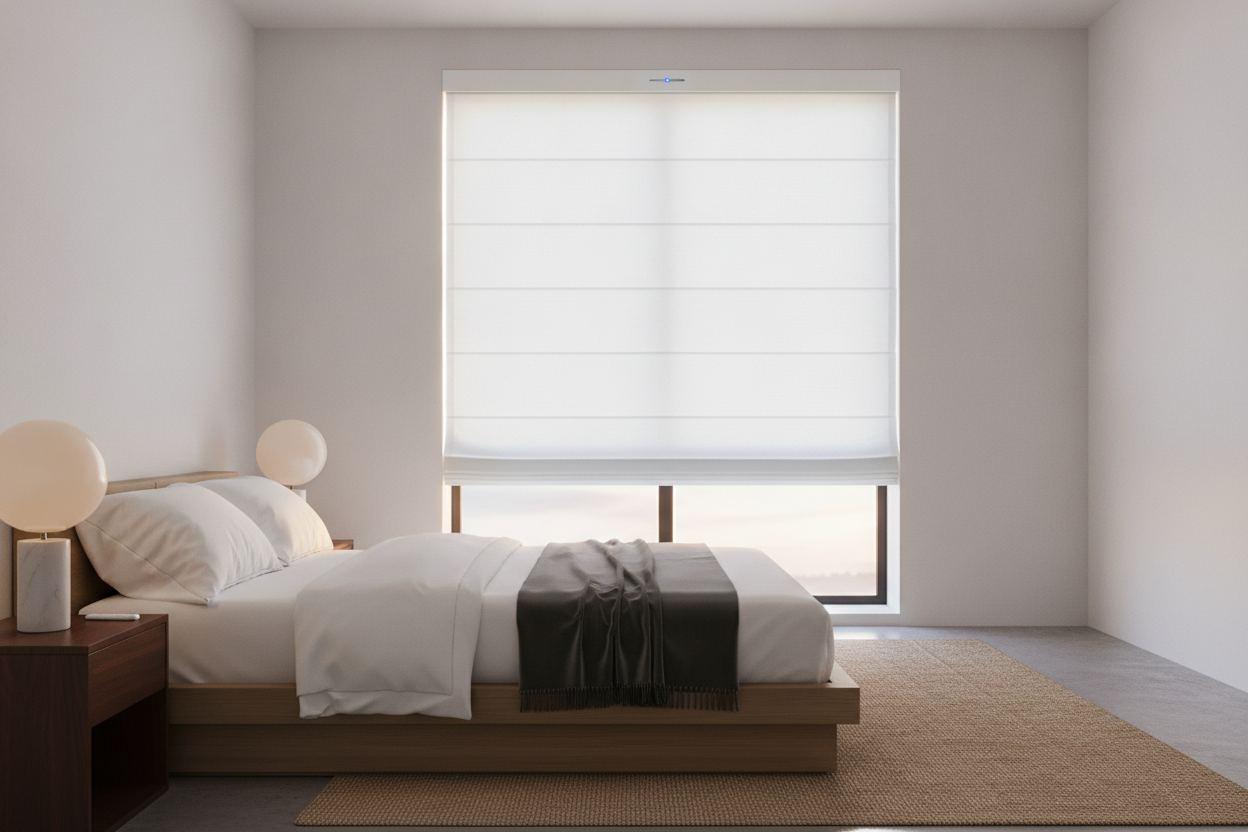 I Finally Found a White Blackout Roman Shade That Doesn't Look Dingy