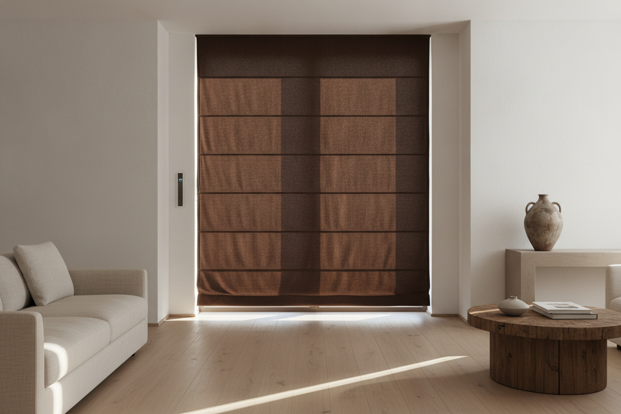 Your Stark Room Needs Brown Roman Shades (You Just Don't Know It Yet)