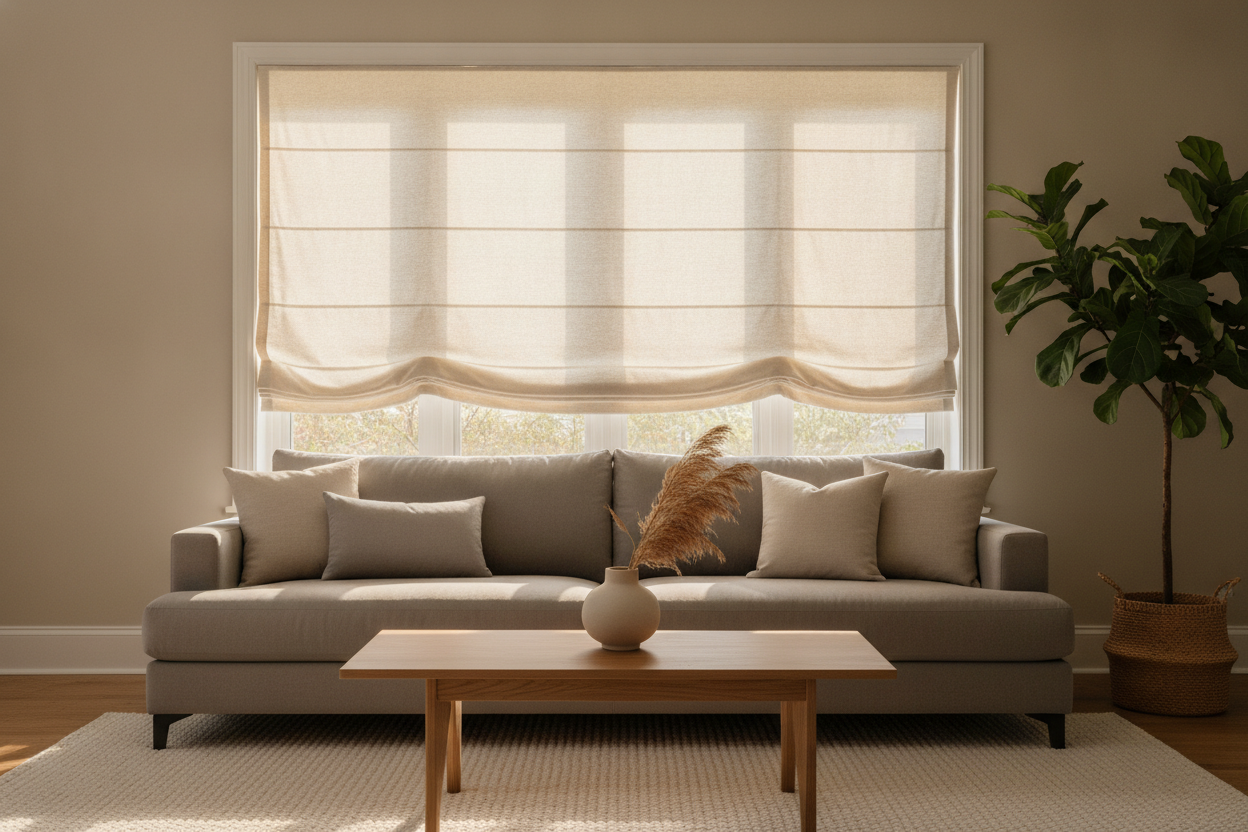 I Used Roman Shades Hobbled Folds to Hide My Boring Windows