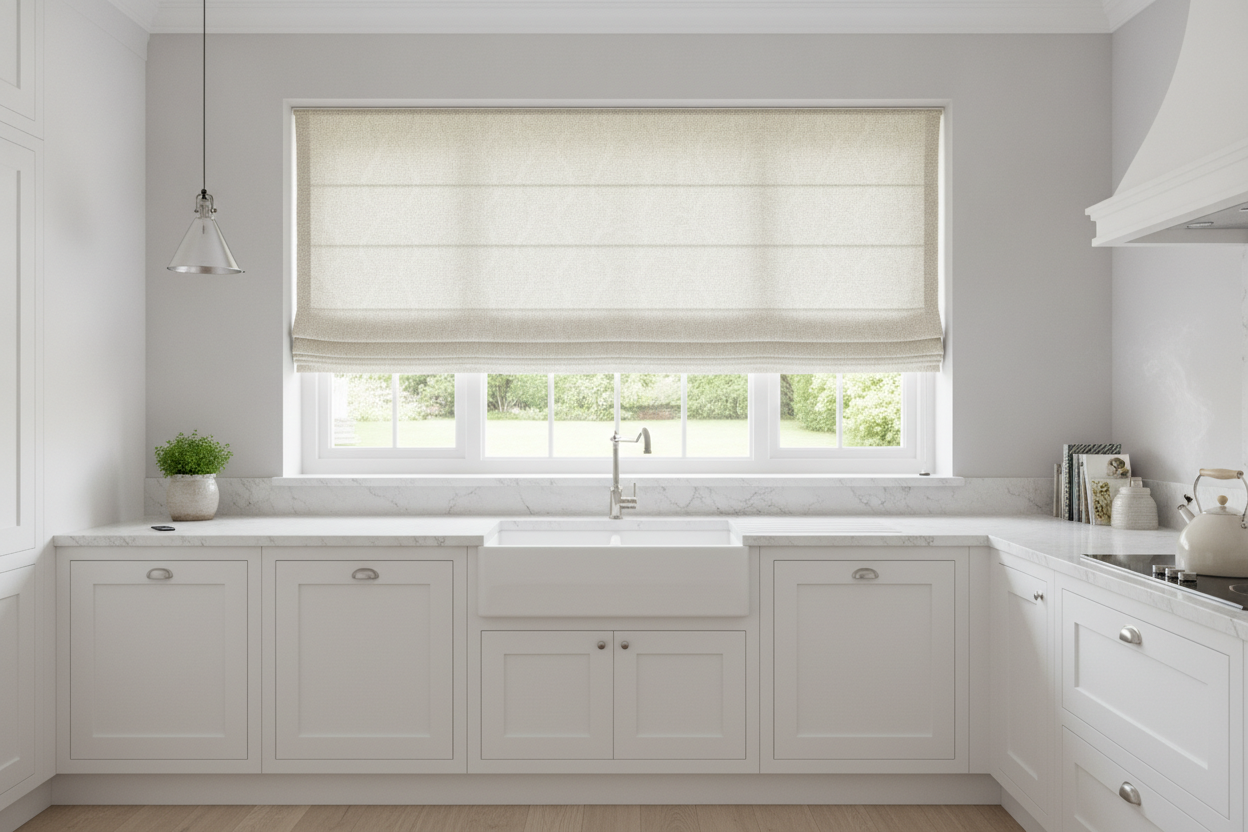 Are Roman Shades for Kitchen Window Above Sink Setups Practical?