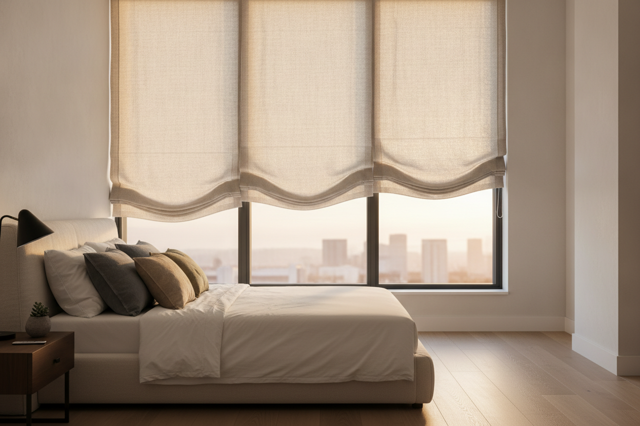 Does a Relaxed Linen Roman Shade Look Too Messy for Modern Rooms?