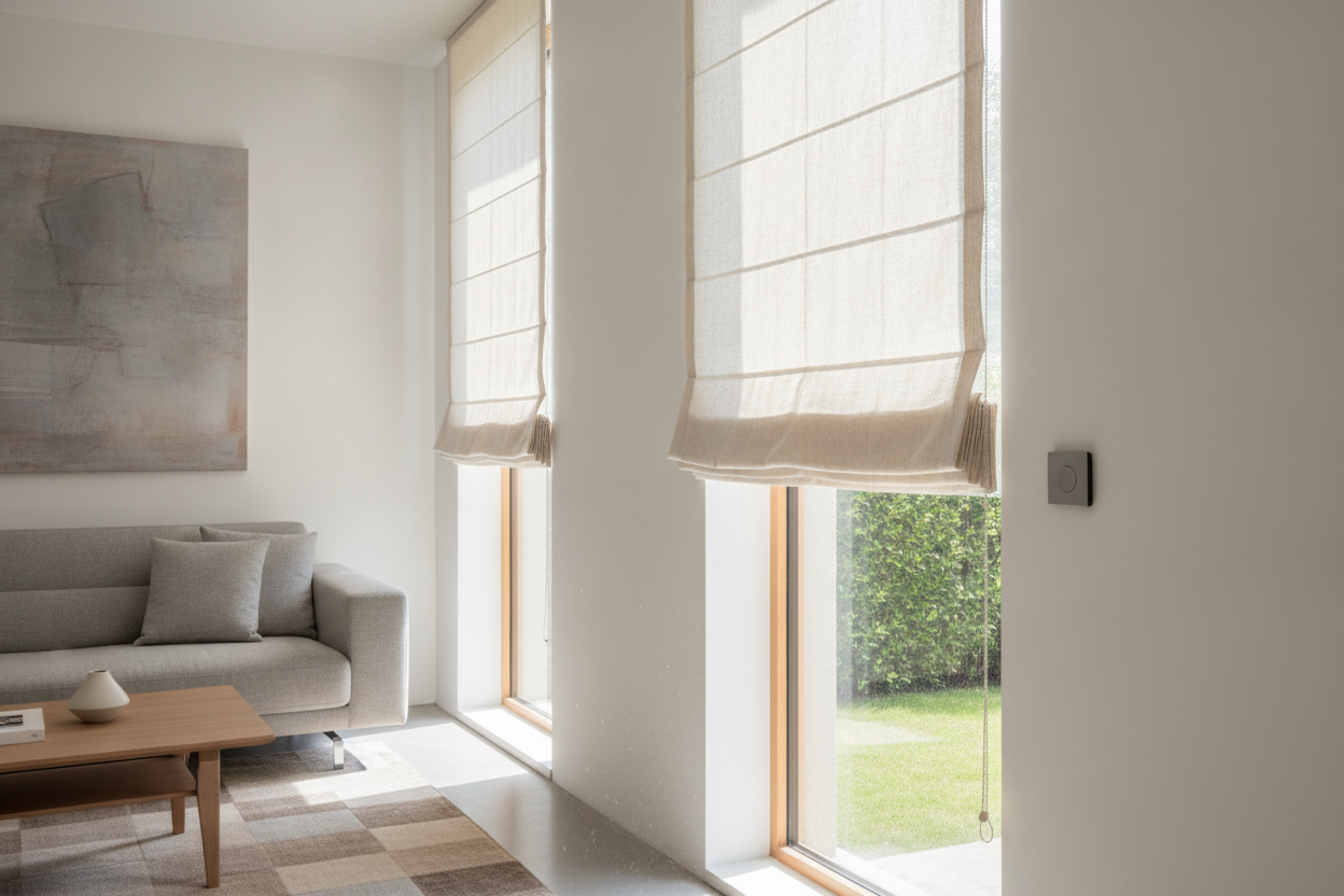 My Secret to Styling Narrow Windows? A Tailored 26 Inch Roman Shade