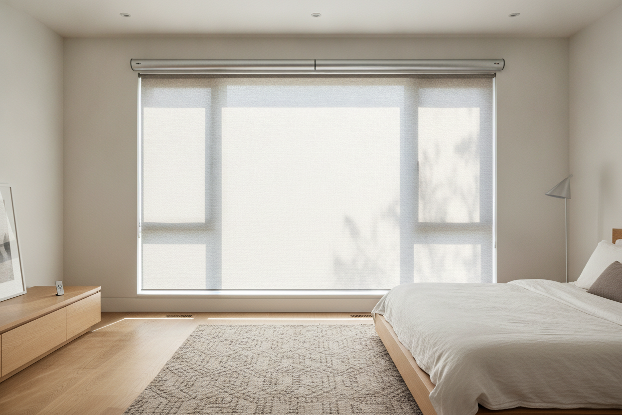 Why I Hid My Builder-Grade Trim With Outside Mount Roller Shades