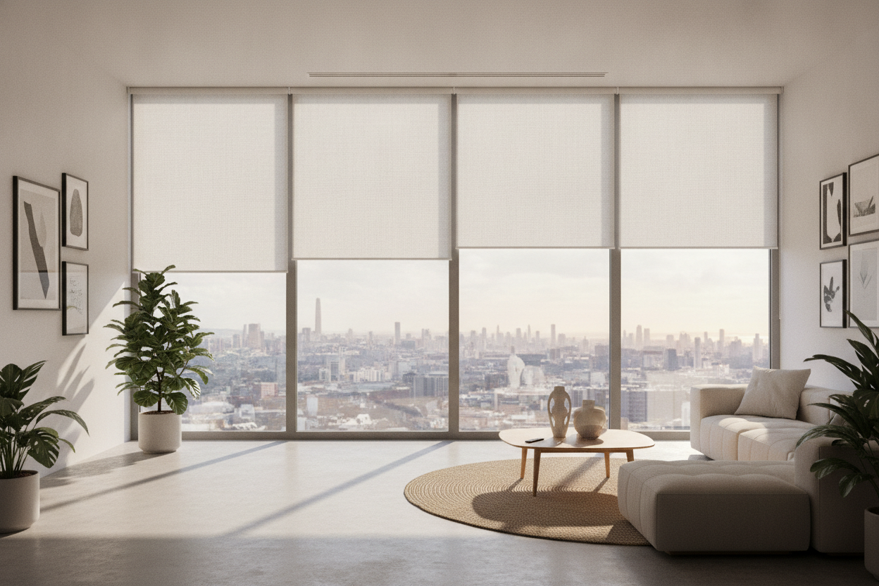 How a Semi Sheer Roller Blind Fixes the Awkward Fishbowl Window