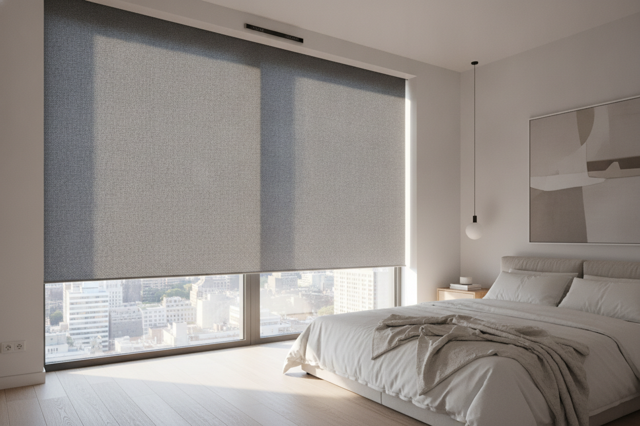 The Secret to Making a Gray Roller Blind Look Like Custom Linen