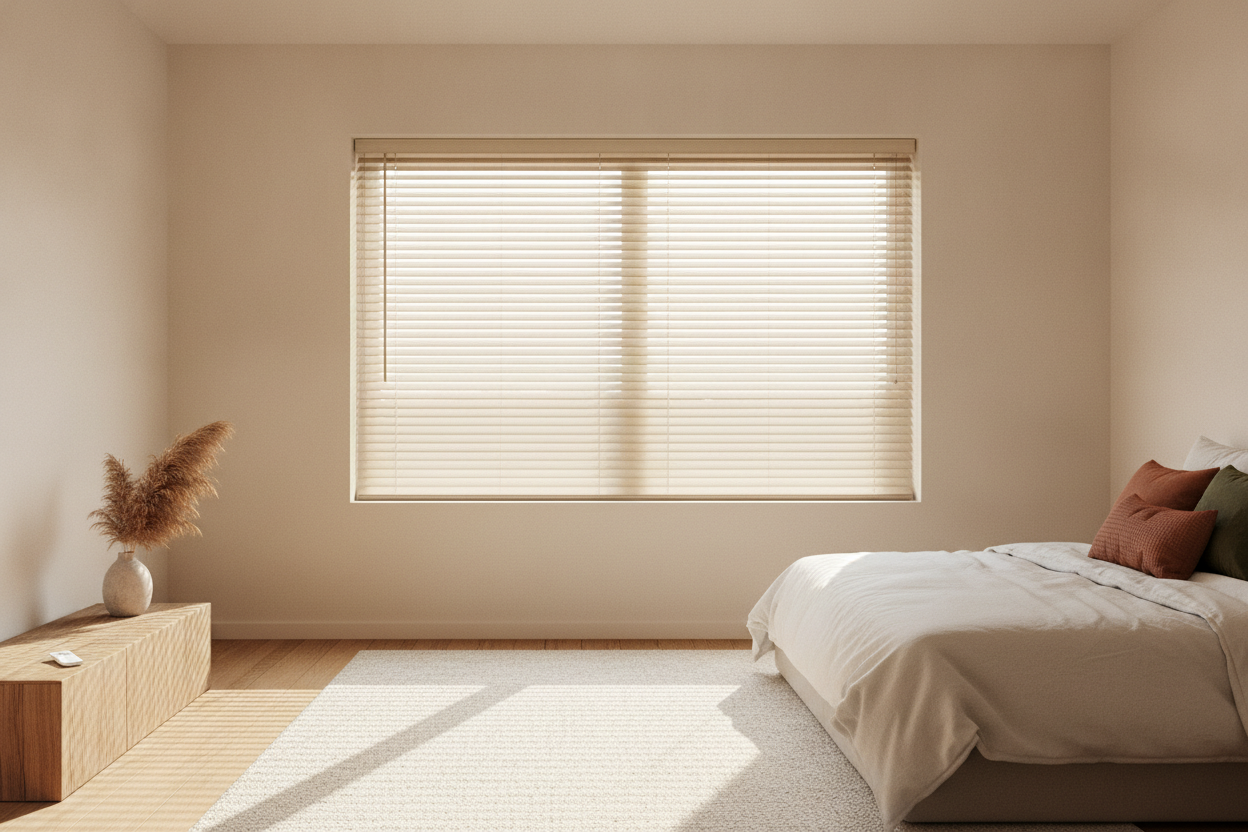 I Swapped Stark White for Khaki Colored Mini Blinds (Here's Why)