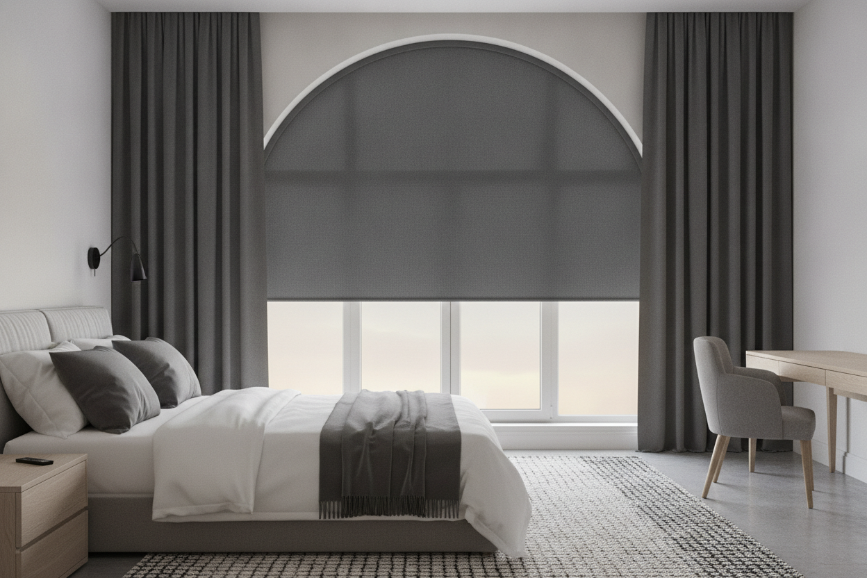 Is There Such a Thing as a Pretty Blackout Half-Moon Window Shade?