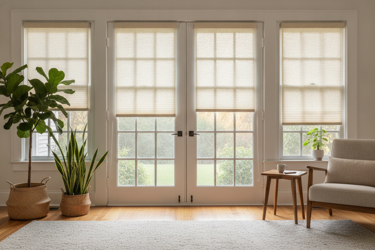 Why I Only Use 3/8 Cellular Shades for French Doors and Shallow Frames