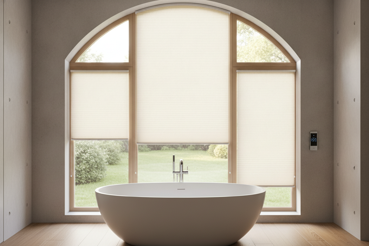 Why I Use Corded Top Down Bottom Up Cellular Shades Over the Bathtub