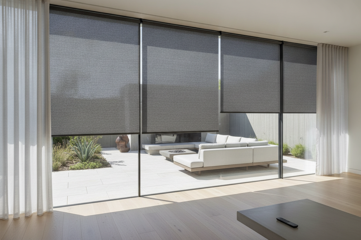 Stop Buying Beige: Why a Cordless Outdoor Sun Shade Basalt Looks Better