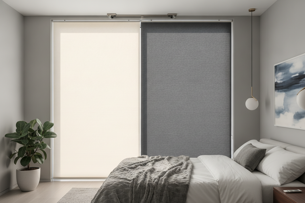 My Bedroom Fix: Using Light Filtering and Blackout Shades Together