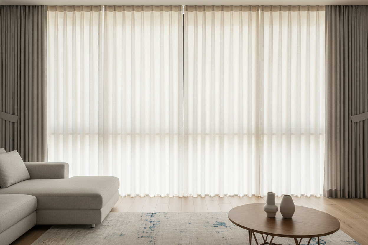 How I Layer Soft Window Coverings Over Blinds (Without Looking Clunky)