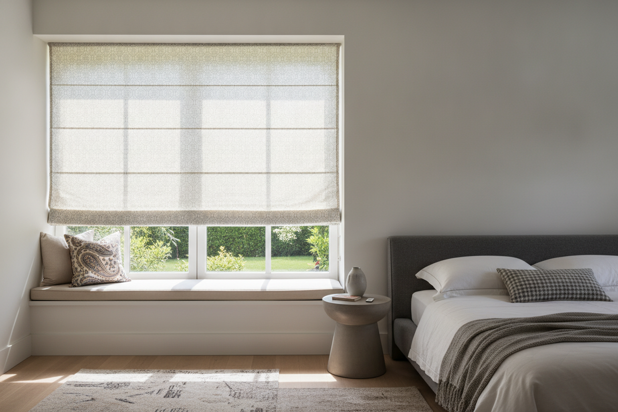 I Ruined a $200 Print Before Discovering Flat Front Roman Shades