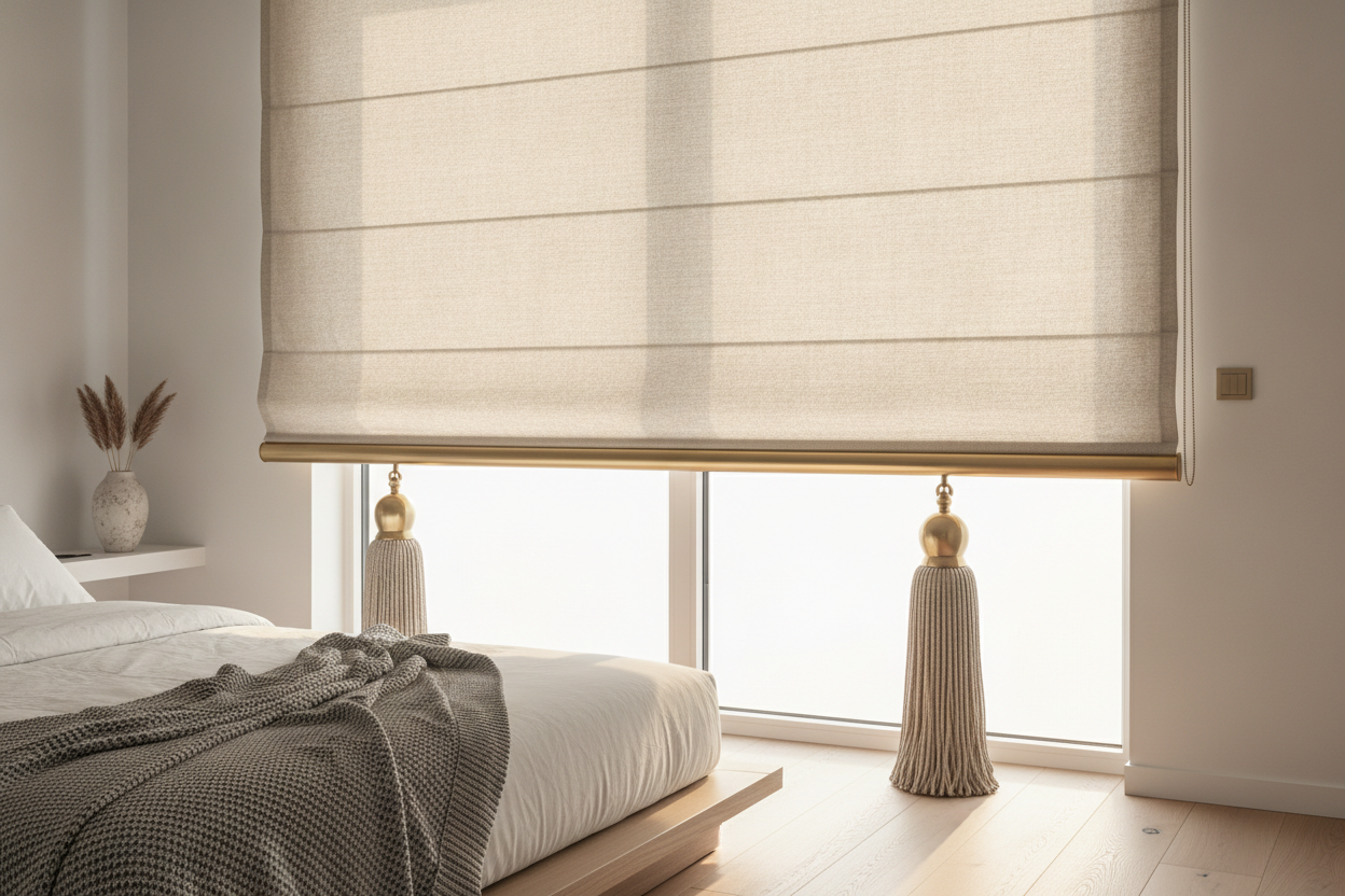 Why I Always Add Heavy Roller Shade Tassel Pulls to Basic Blinds
