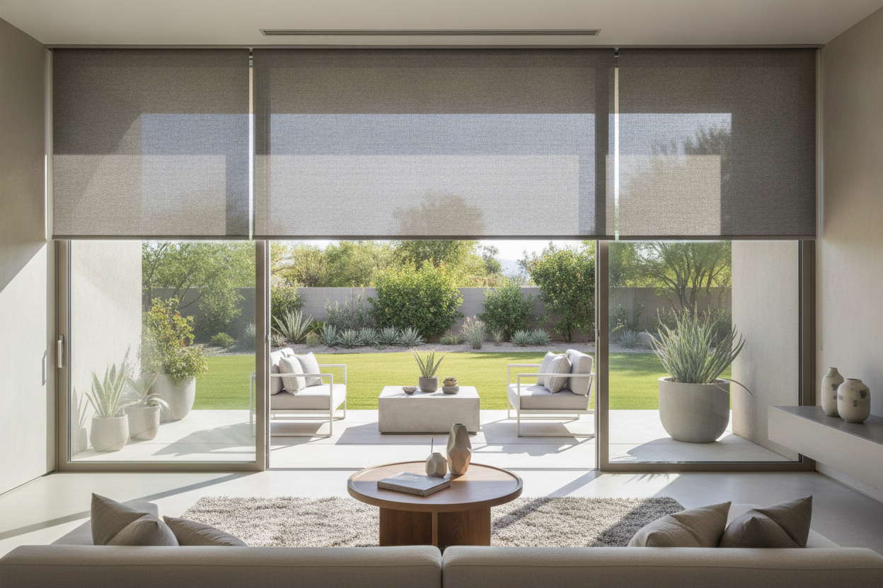 I Ditched Rotting Bamboo for a Sleek Solar Shade for Patio Sun Relief