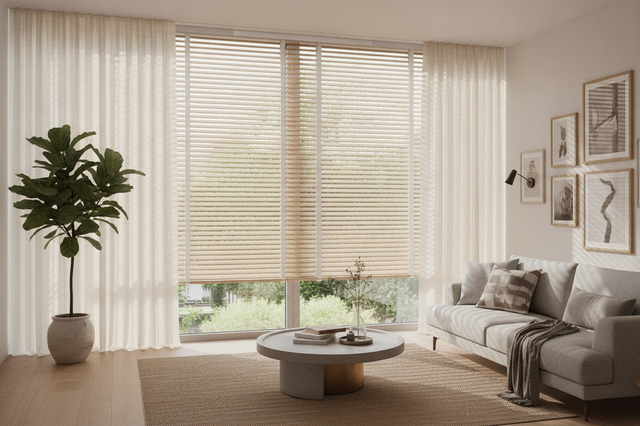 Real Wood vs. Cordless Faux Wood Blinds: What Designers Actually Spec