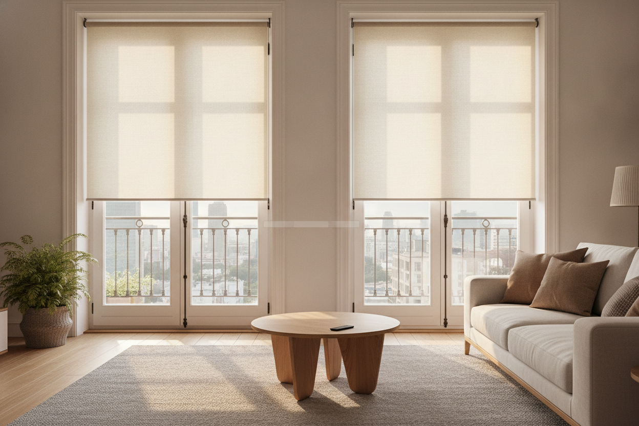 I Fixed My Banging Glass Door Problem With Simple Roll Up Blinds