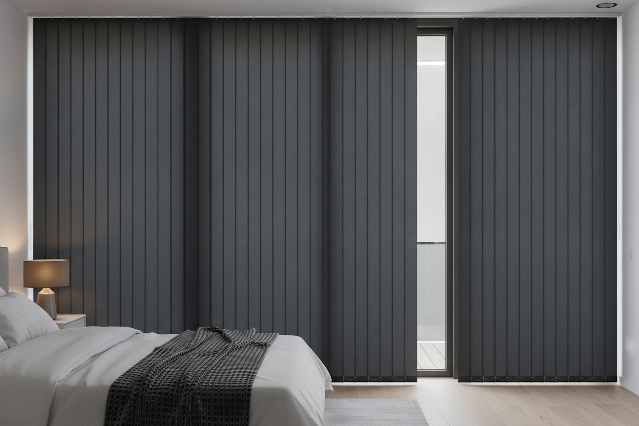 I Stopped Hating Slats When I Found Blackout Fabric Vertical Blinds