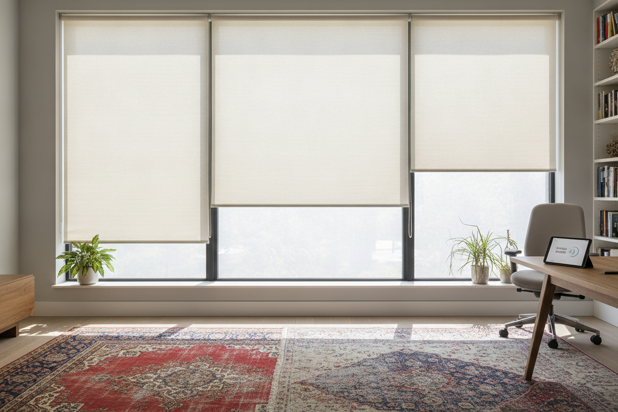 I Ruined My Vintage Rug Before Finally Installing Solar Blinds
