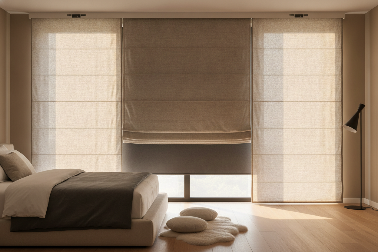I Hid a Custom Blackout Shade Behind My Woven Blinds (Here's How)