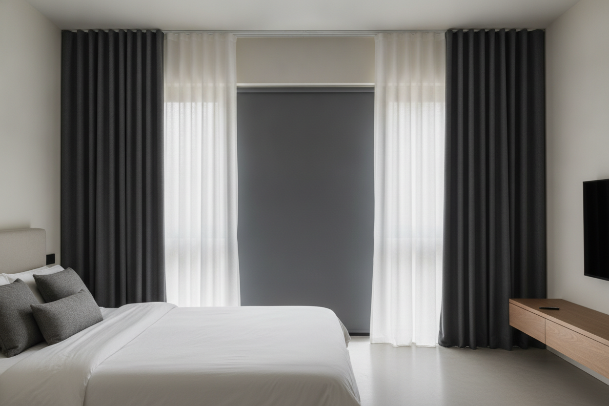 How to Layer Blackout Curtains and Blinds Without Looking Heavy