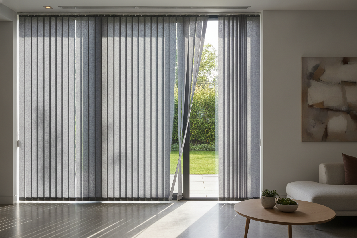 Vertical Blinds vs. Bali Blackout Verticell Shades for Patio Doors