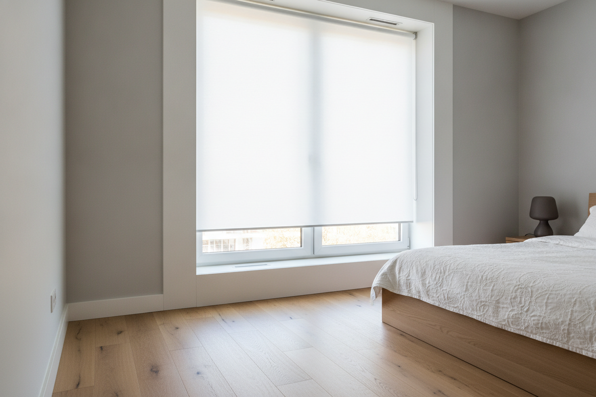 My Trick for Making Roll Up Blinds White Vanish Into the Window Trim