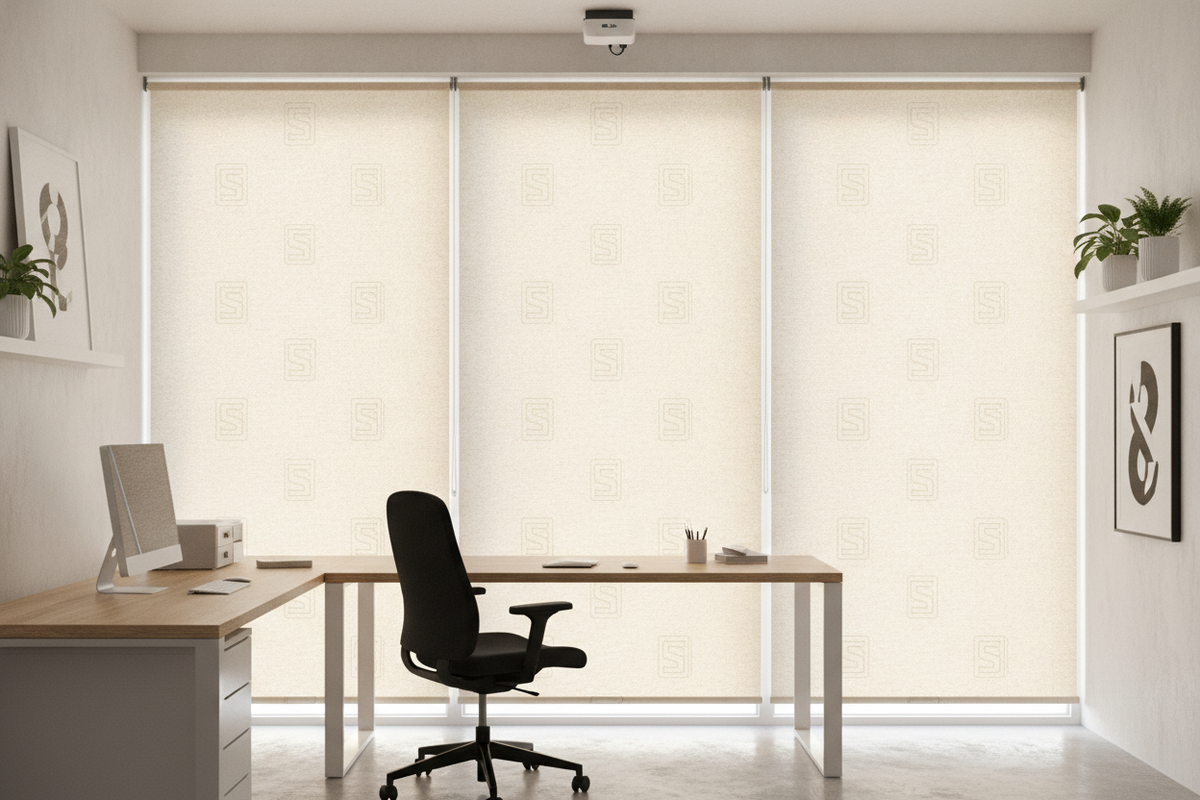 How I Branded a Chic Studio Space With Logo Window Blinds