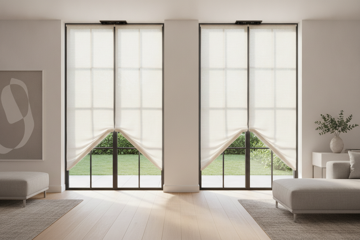 Tired of Your Shades Smacking the Glass? Try Cloth Door Blinds