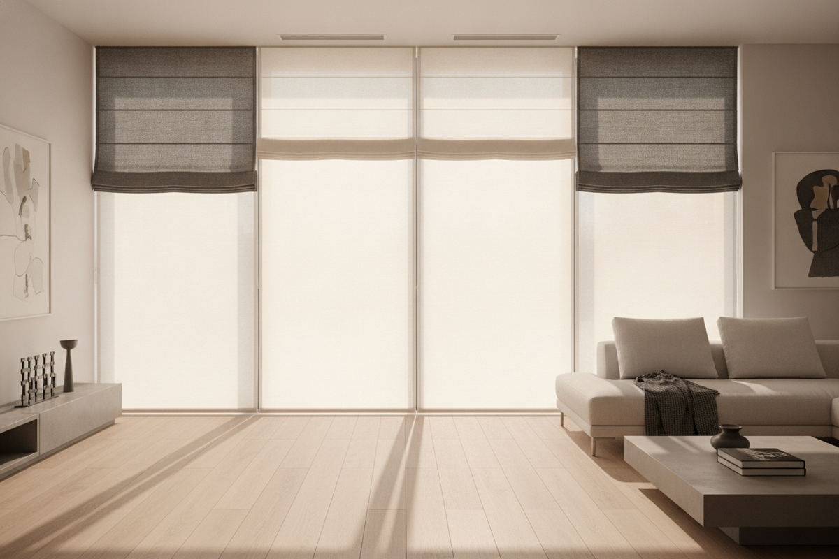 Roman Shades and Curtains Together: The Architectural Guide to Layering, Mounting Depth, and Fabric Balance