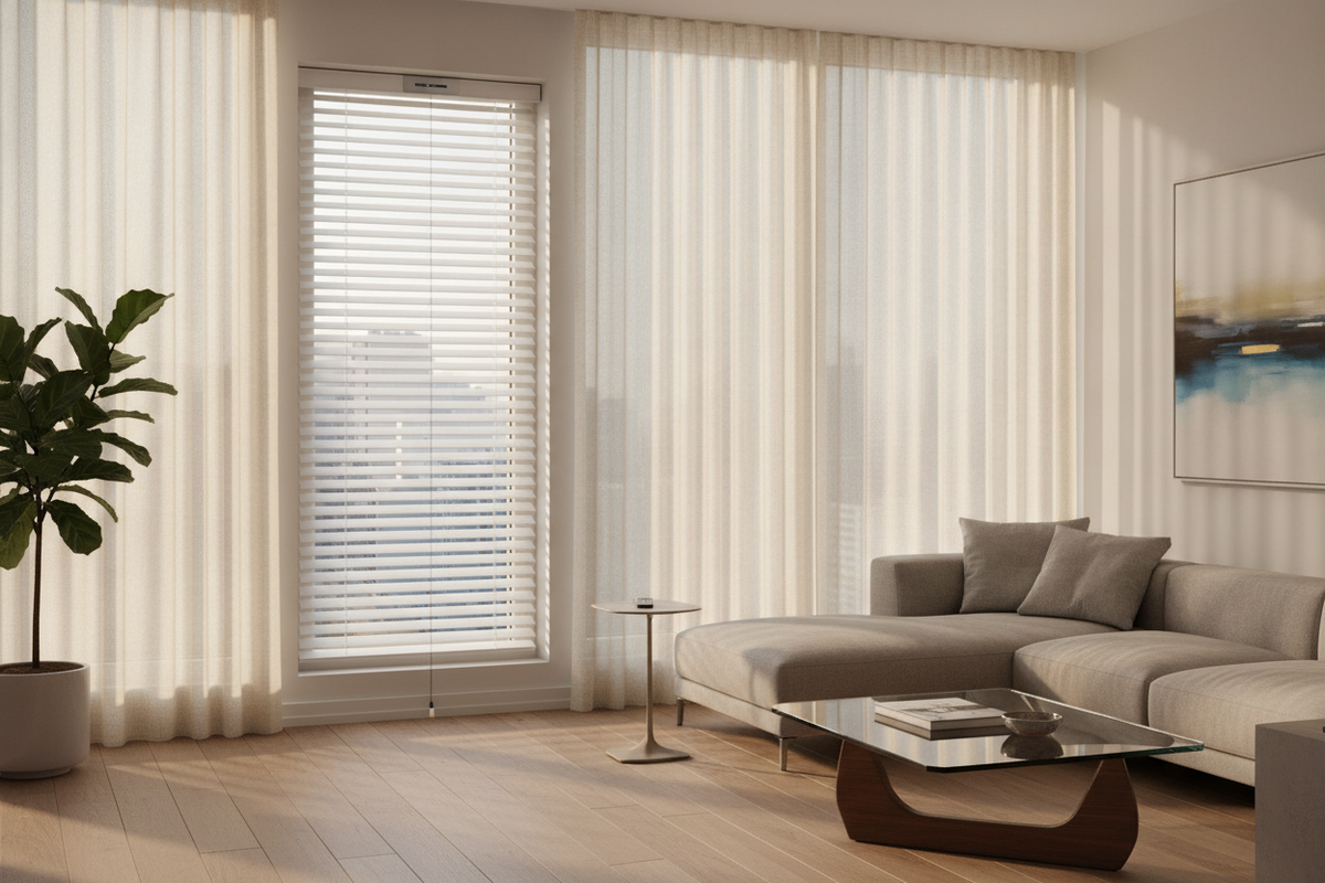 1 1/2 Inch Faux Wood Blinds: Slat Scale, Casing Depth, and Styling Guide