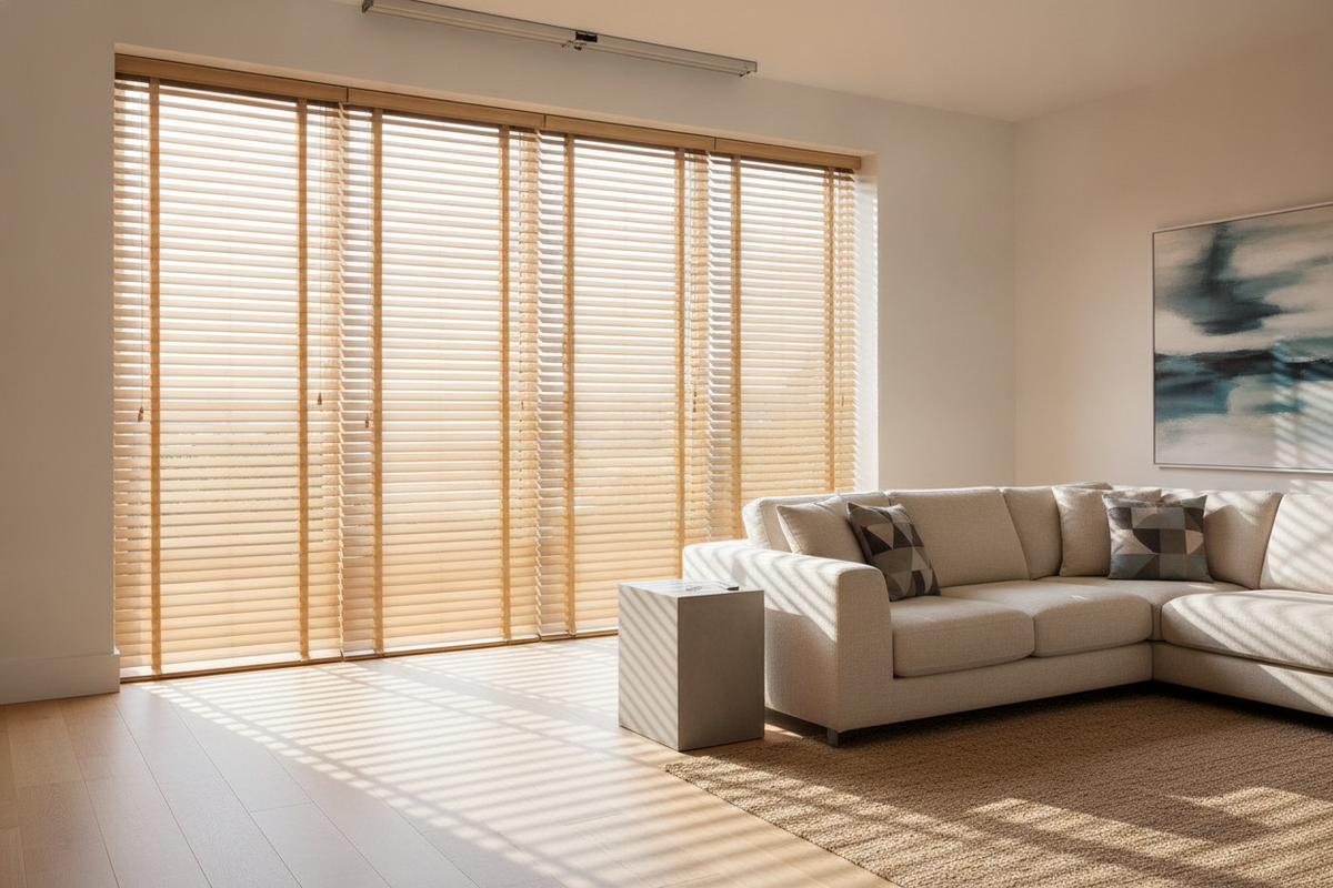 84-Inch Wide Faux Wood Blinds: Span Mechanics, Multi-Blind Headrails, and Styling