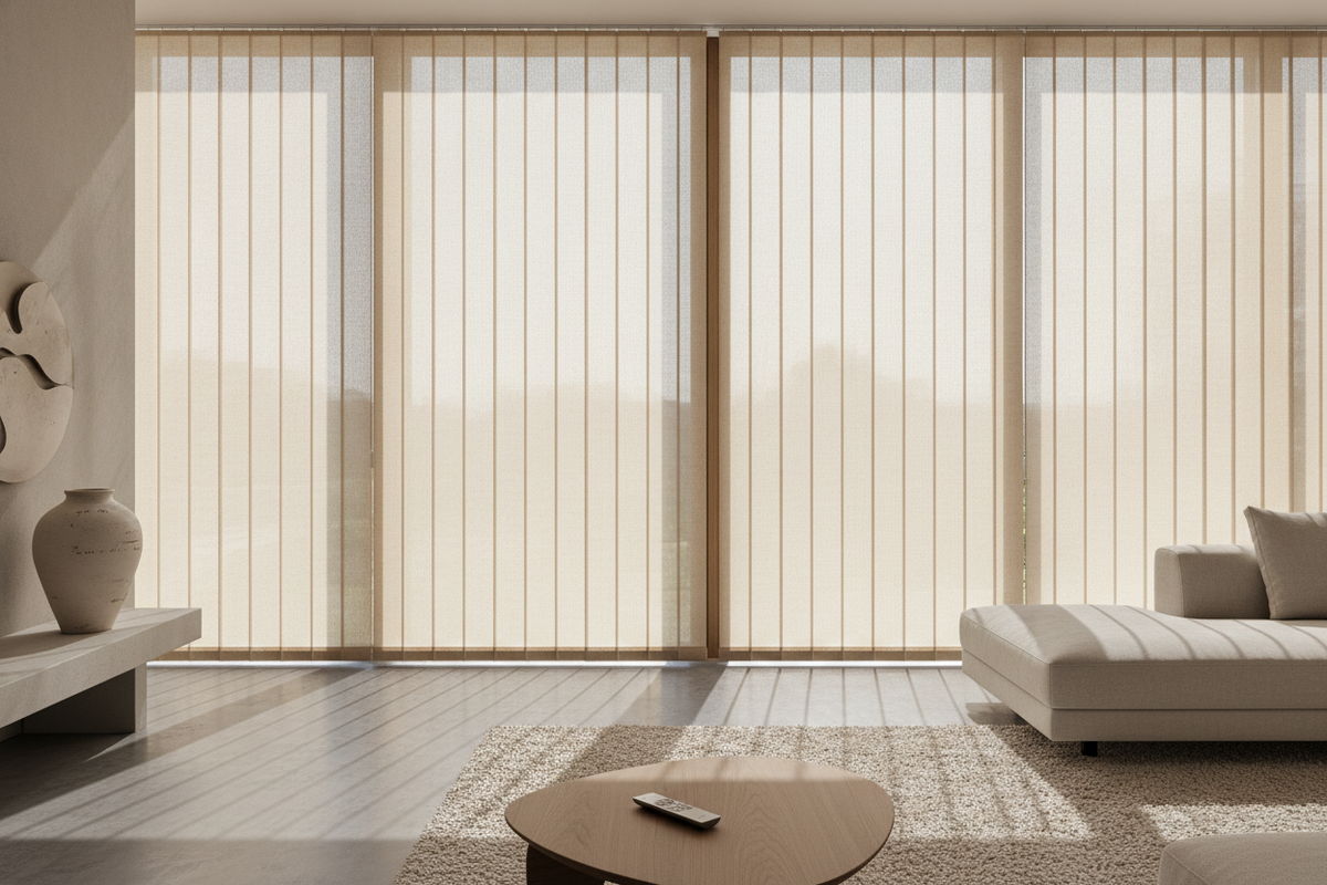 Tan Vertical Blinds Design Guide: Undertones, Vane Profiles, and Modern Styling