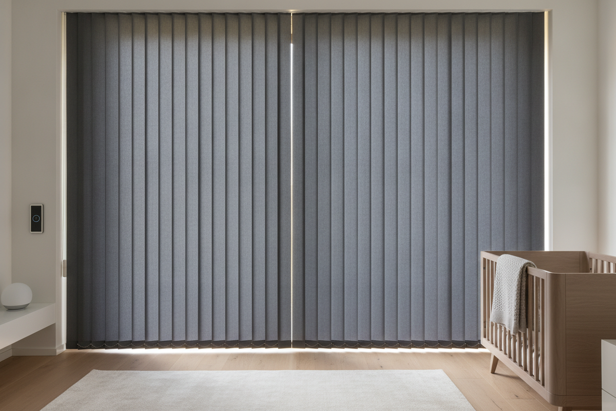 Blackout Vertical Blinds: Slat Overlap, Fabric Types, and Wide Window Light Control