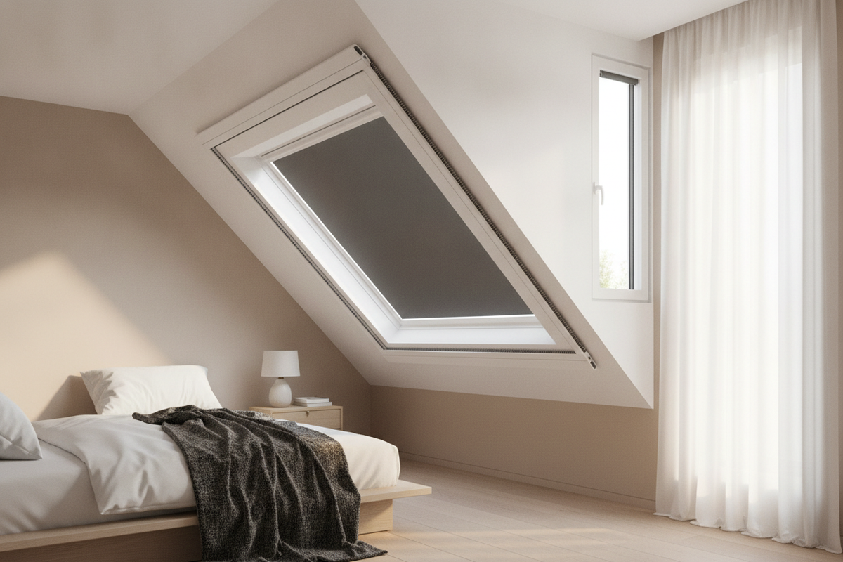 Blackout Curtain for Skylight: Overhead Mounting, Track Guidance, and Light-Sealing Design