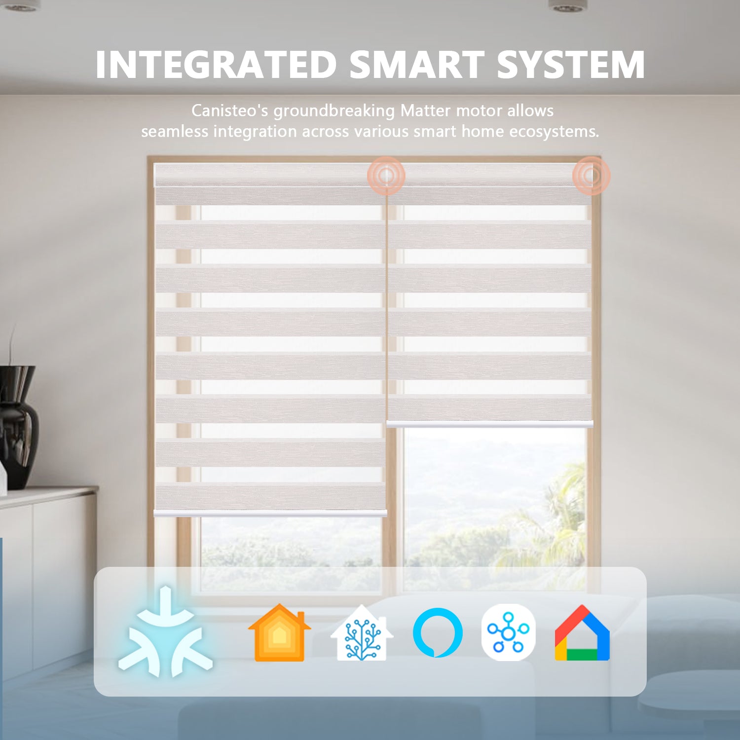 Canisteo Motorized Zebra Shades | 60% BLACKOUT | Grace