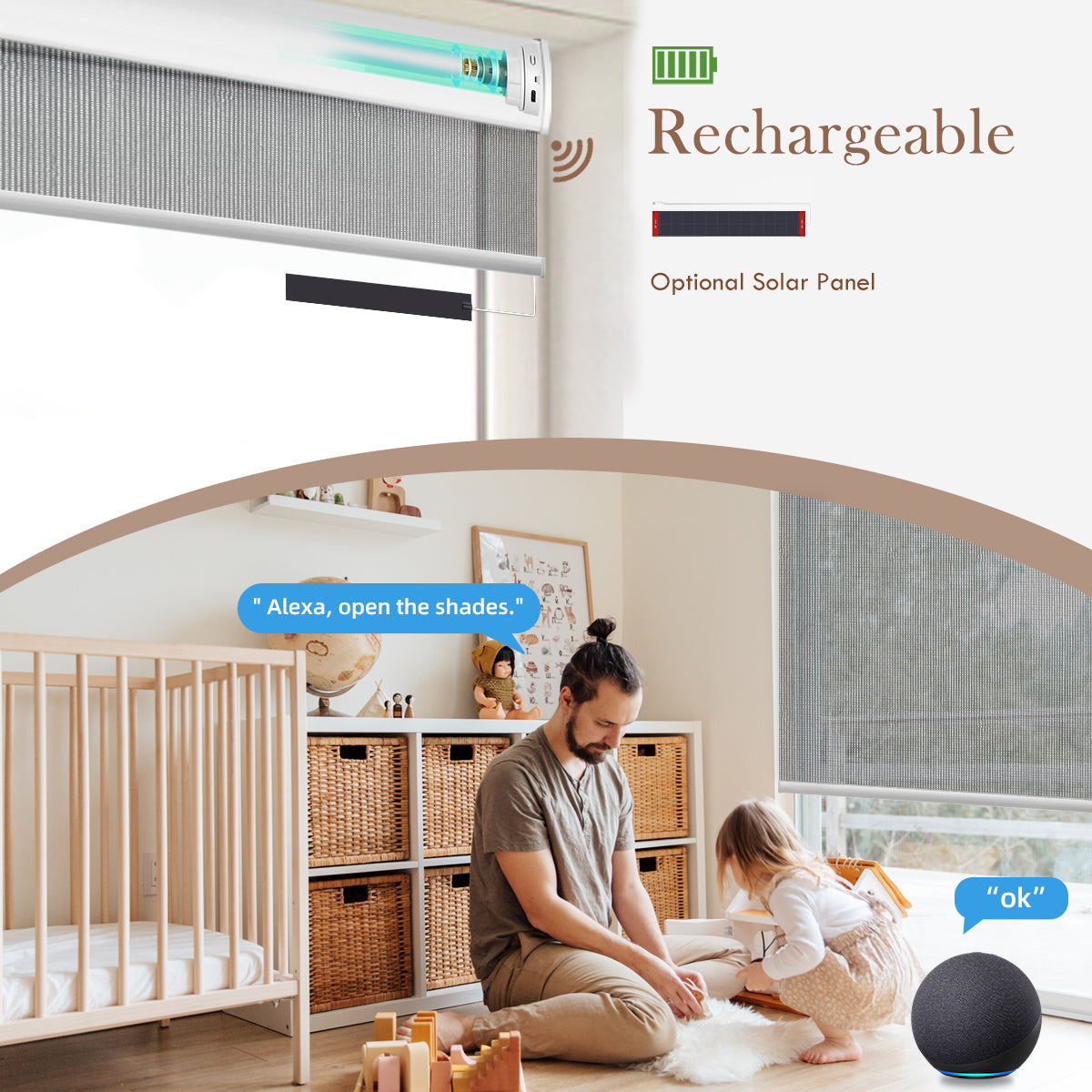 Canisteo Motorized Roller Shades | Translucent| PVC-Free