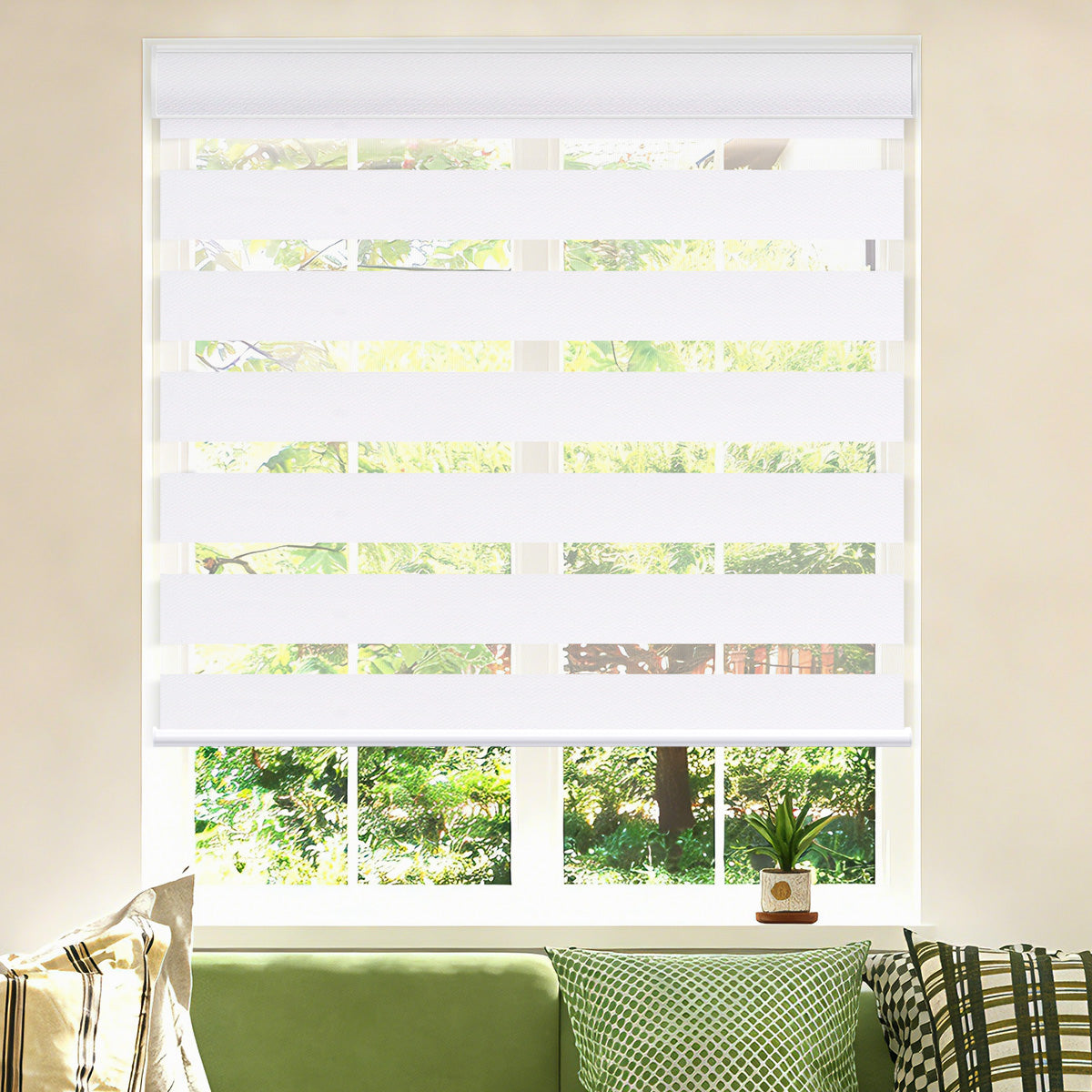 Canisteo Motorized Zebra Shades | 85% BLACKOUT | Breeze